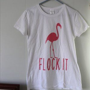 Fashion Gear Pink Flamingo Flock It!  Loose Short Sleeve Tee